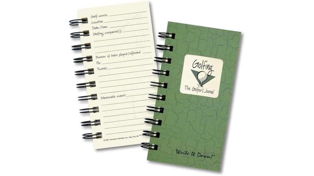golf journal for recording scores