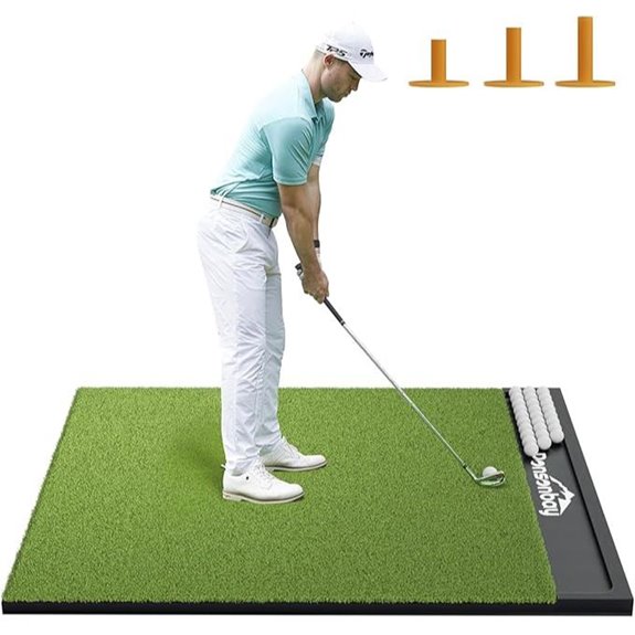 Golf Practice Mat Set with Tees and Ball Tray