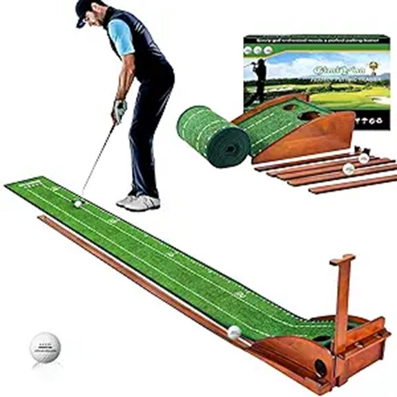 golf mat with ball return