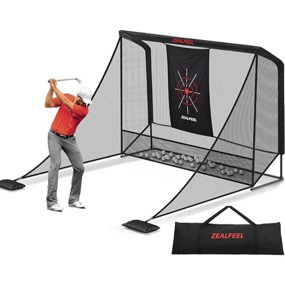 Golf Practice Net with Side Barriers and Ball Return