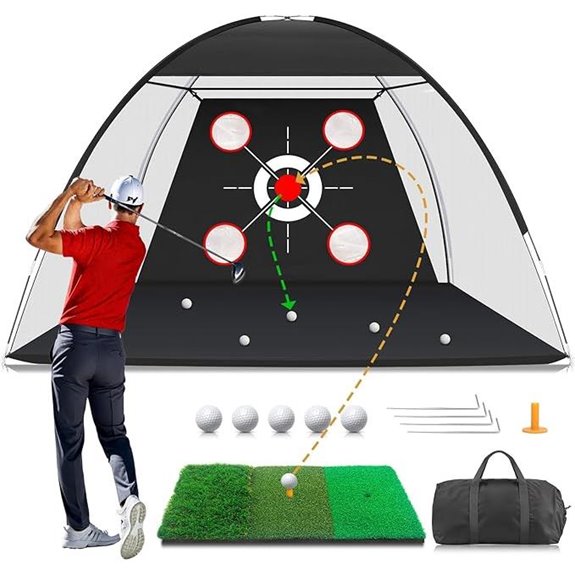 Golf Practice Net with Mat Swing and Chipping Aid
