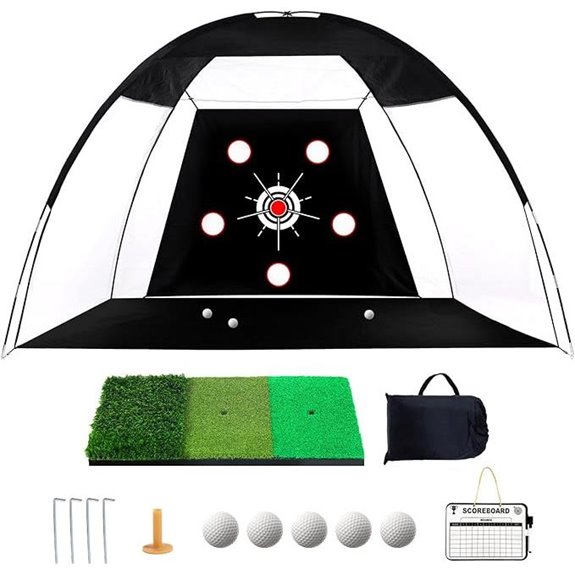 Golf Practice Net with Targets and Turf Mat