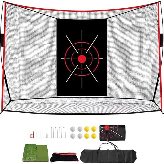 Golf Practice Net with Turf Mat and Noise-Free Target