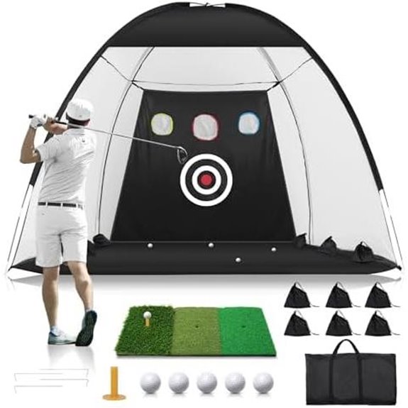 Golf Practice Net with Turf and Target