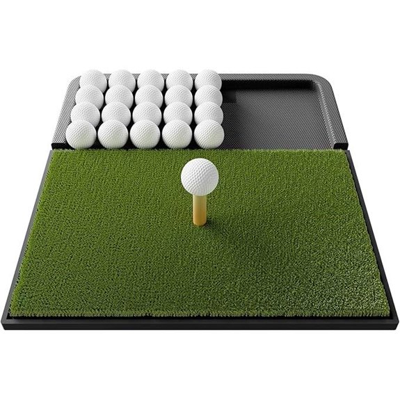Integrated Golf Mat with Ball Tray for Practice