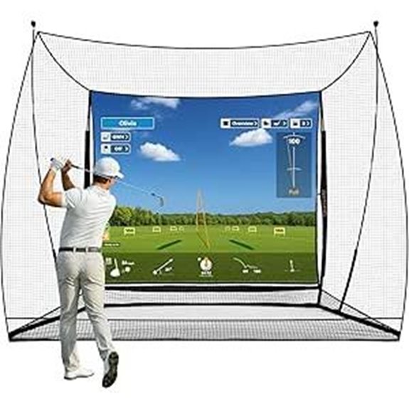 Golf Simulator Net with Impact Screen and Ball Return