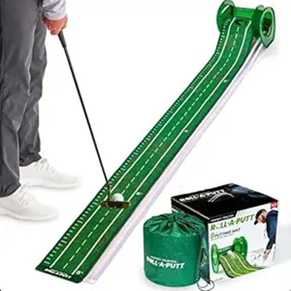 golf putting mat with ball return