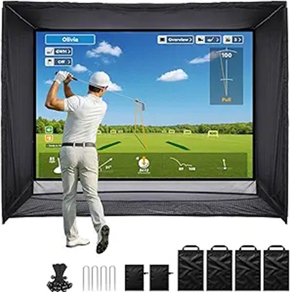 golf simulator enclosure features