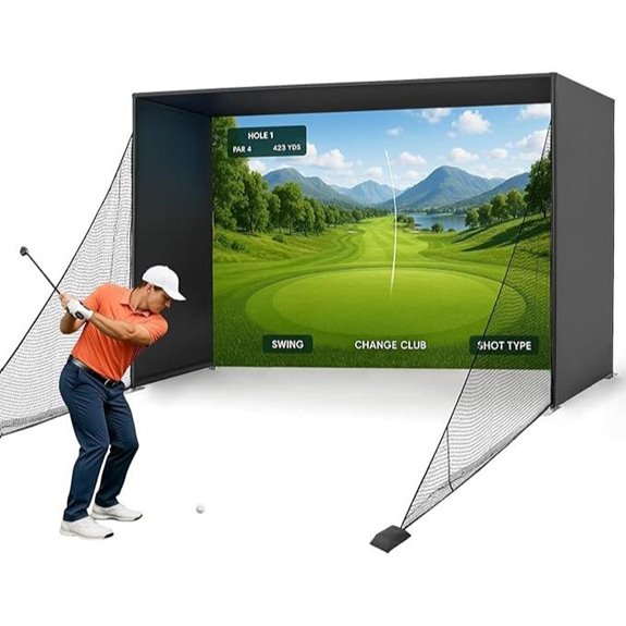 Golf Simulator Enclosure Nets with HD Screen & Frame