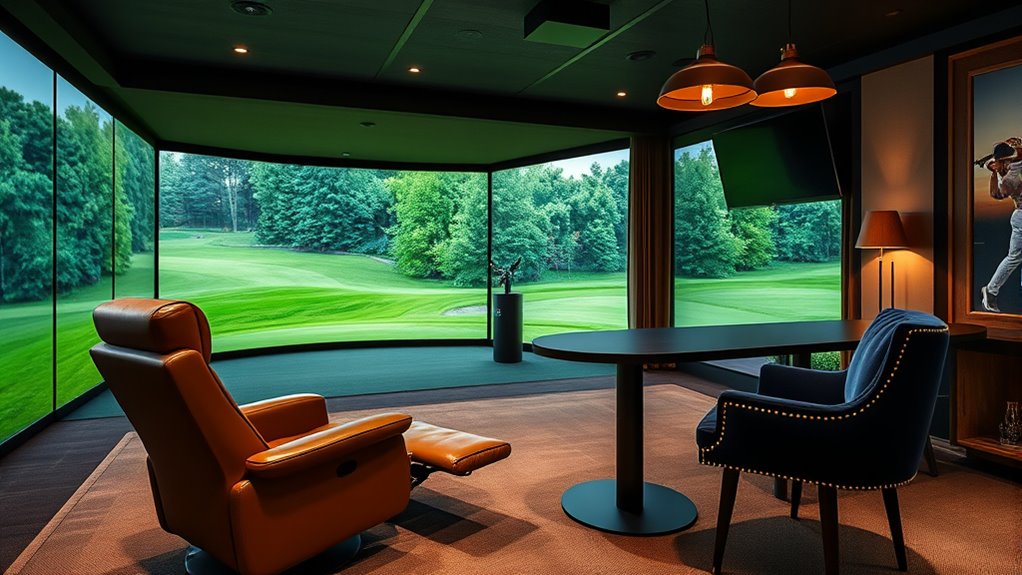 golf simulator seating options
