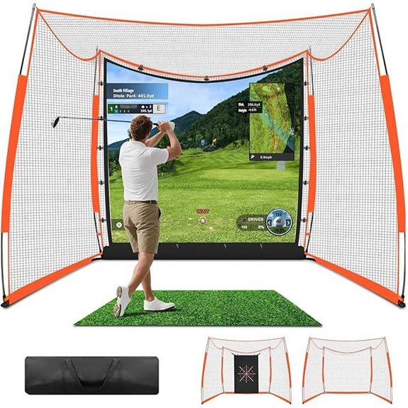 ORIENEGAR Golf Simulator Net with Impact Screen