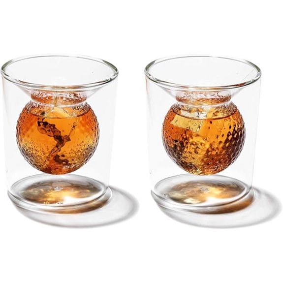 Golf Whiskey Glass Set (5oz) - Double Wall Crystal