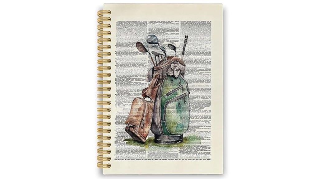 golf themed spiral notebook