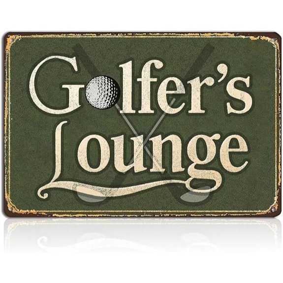 Golfer’s Lounge Tin Sign – Golf Wall Decor