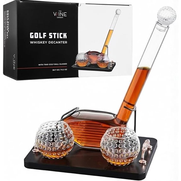 golf themed whiskey decanter set