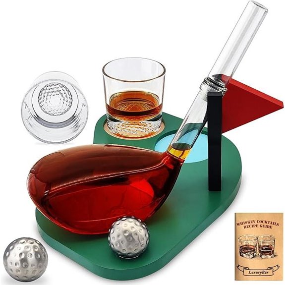 golf themed whiskey set