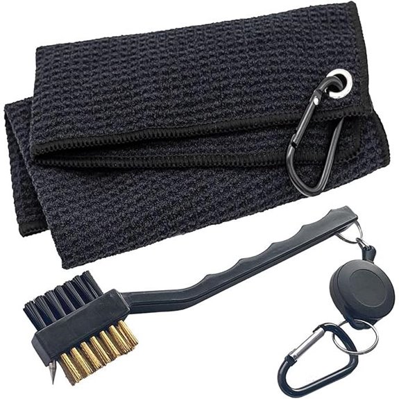 golf towel and brush