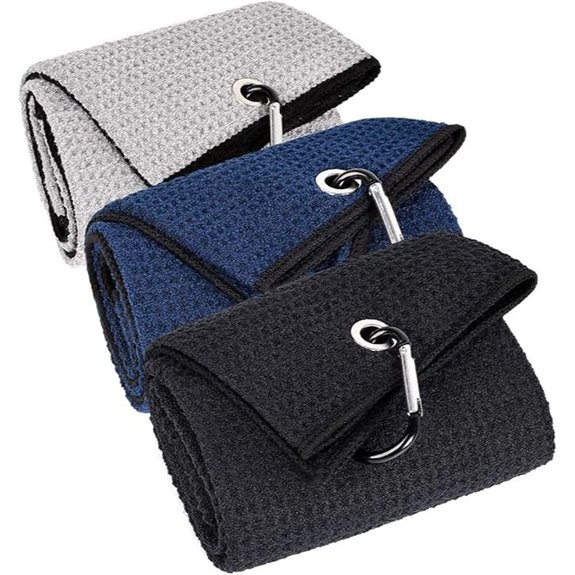 3 Pack Large Golf Towels with Carabiner Clip