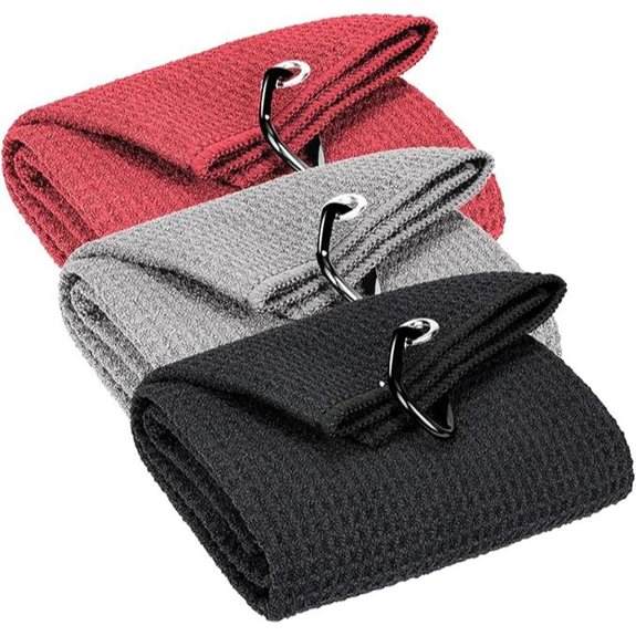 golf towel set with carabiners