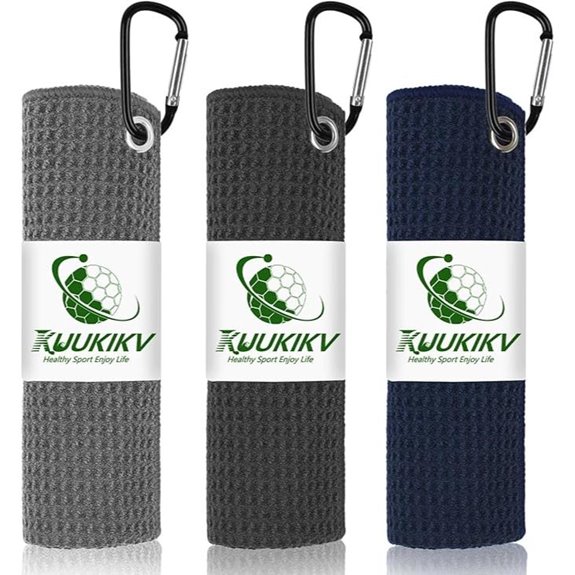 3 Pack Golf Towels with Carabiner Clips