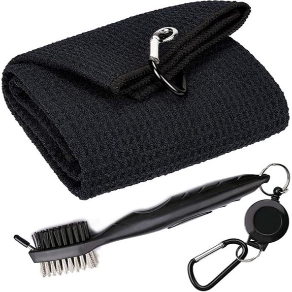 Golf Towels with Club Groove Cleaner and Clip