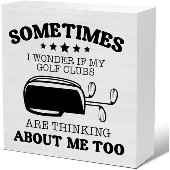 Golf Quote Wooden Wall Art White Wall Mount Decor