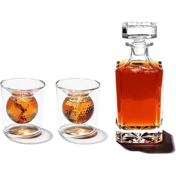 Golf Whiskey Gift Set with Decanter and Glasses