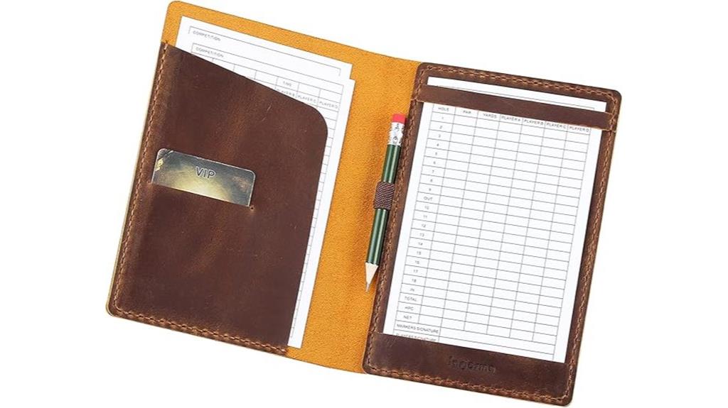 handcrafted leather golf scorecard