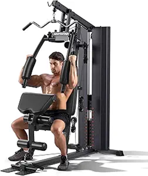 Sportsroyals Home Gym with 150LBS Weight Stack