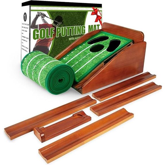 Indoor Golf Putting Mat with Auto Ball Return