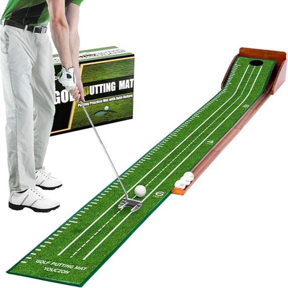 indoor golf practice setup