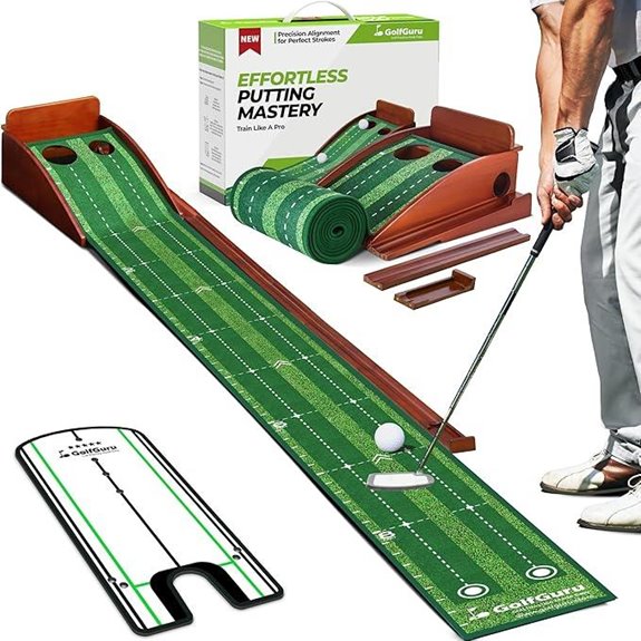Golfguru 9.8ft Indoor Putting Green with Ball Return