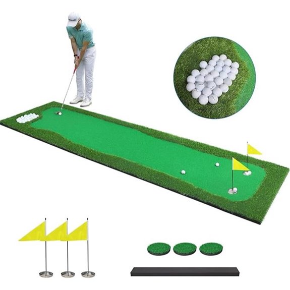 Indoor 3.3x10 Ft Golf Putting Mat with Sand Pit