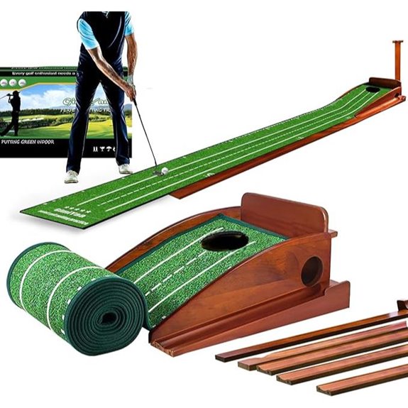 GimYaa Indoor/Outdoor Golf Putting Mat with Ball Return