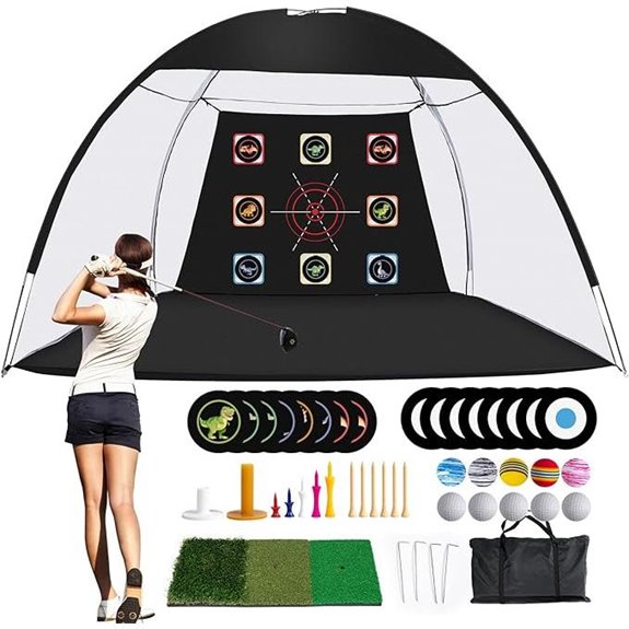 Golf Practice Net with Mat for Indoor/Outdoor