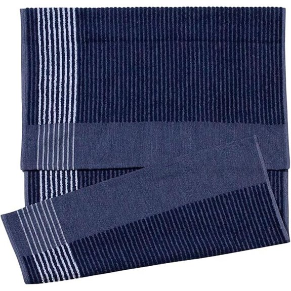 Devant Sports Towels Extra Large Caddy Golf Towel Navy/White Stripes