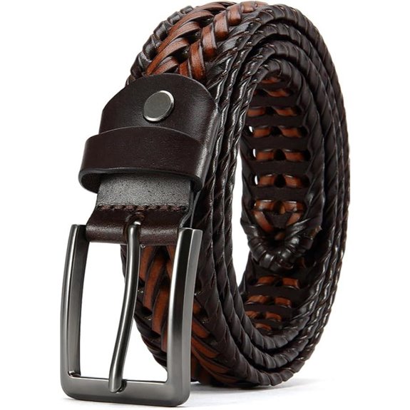 Leather Braided Belts Men Golf Belt 1 3/8