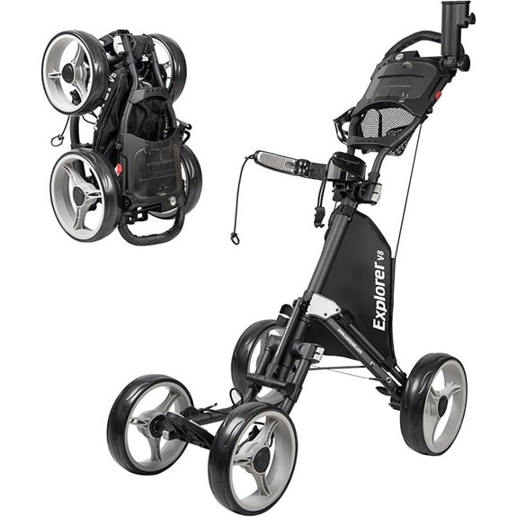 Caddytek Explorer V8 Golf Push Cart - SuperLite 4 Wheel - SuperLite 4 Wheel