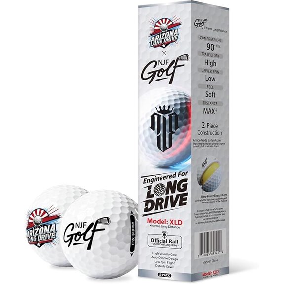 NJF Golf XLD Long Distance Golf Balls (5 Pack)