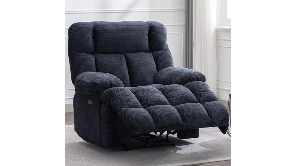 luxury oversized recliner with usb
