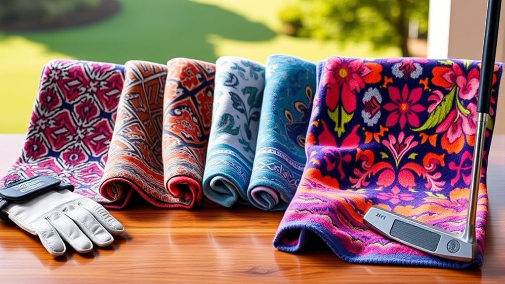 luxury patterned golf towels