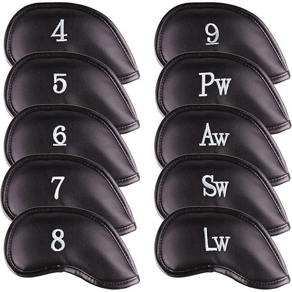 Magnetic Leather Golf Club Head Covers (Set of 10)