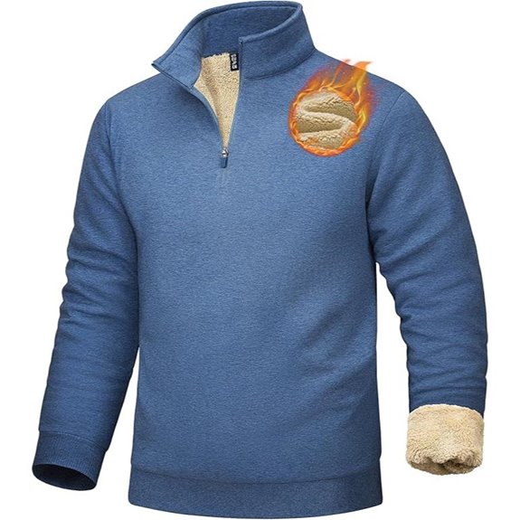 MAGCOMSEN Men's Sherpa Quarter Zip Fleece Pullover