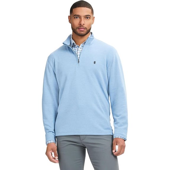 IZOD Mens Performance Comfort Quarter Zip Long Sleeve Shirt