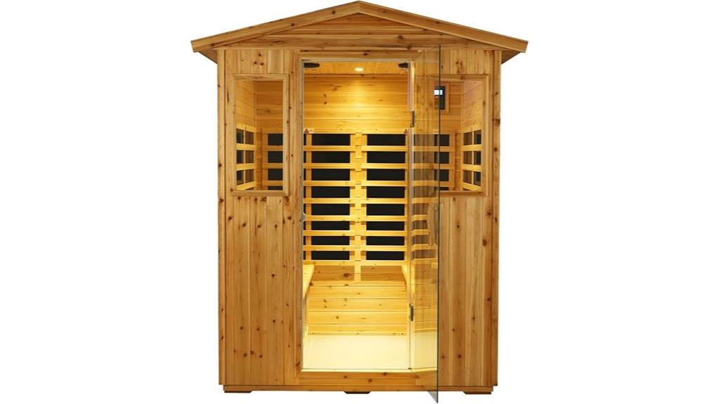outdoor sauna with bluetooth