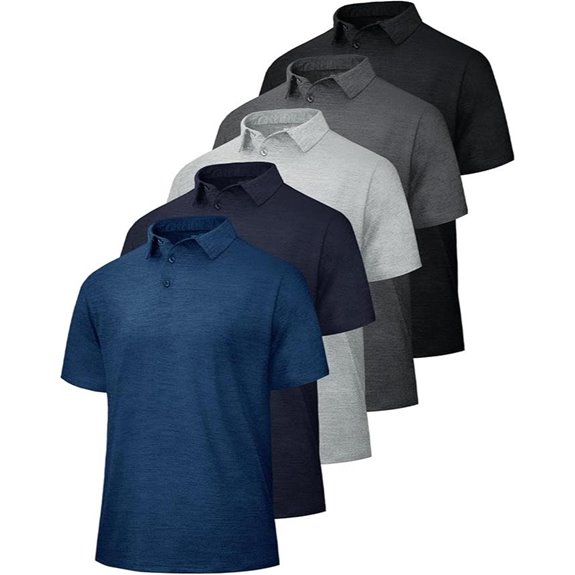 5 Pack Men's Quick Dry Polo Shirts