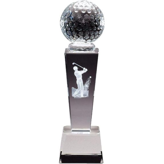 personalized crystal golf trophy