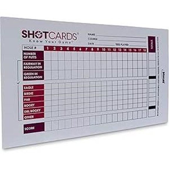 pink and purple scorecards