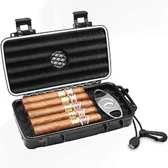 Flauno Portable Travel Cigar Humidor Case