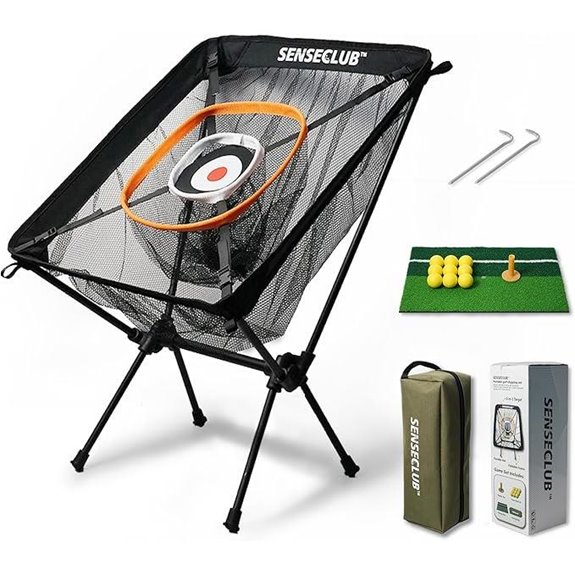 Foldable Golf Chipping Net Set with Mat & Balls